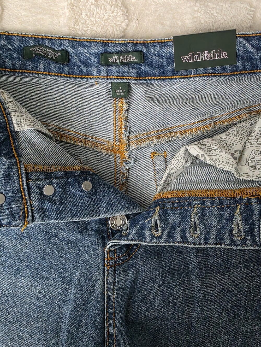 WILD FABLE HIGHEST RISE EXTREME FLARE MEDIUM WASH DENIM JEANS SIZE 6 NWT - Picture 6 of 8